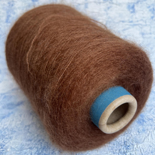 Kid Mohair Yarn 70%, Silk Yarn 30%, Yarn for knitting - Brown. Per 100 gr