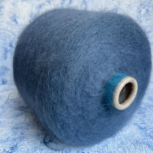 Kid Mohair Yarn 70%, Silk Yarn 30%, Yarn on Cone - Blue Gray. Per 100 gr
