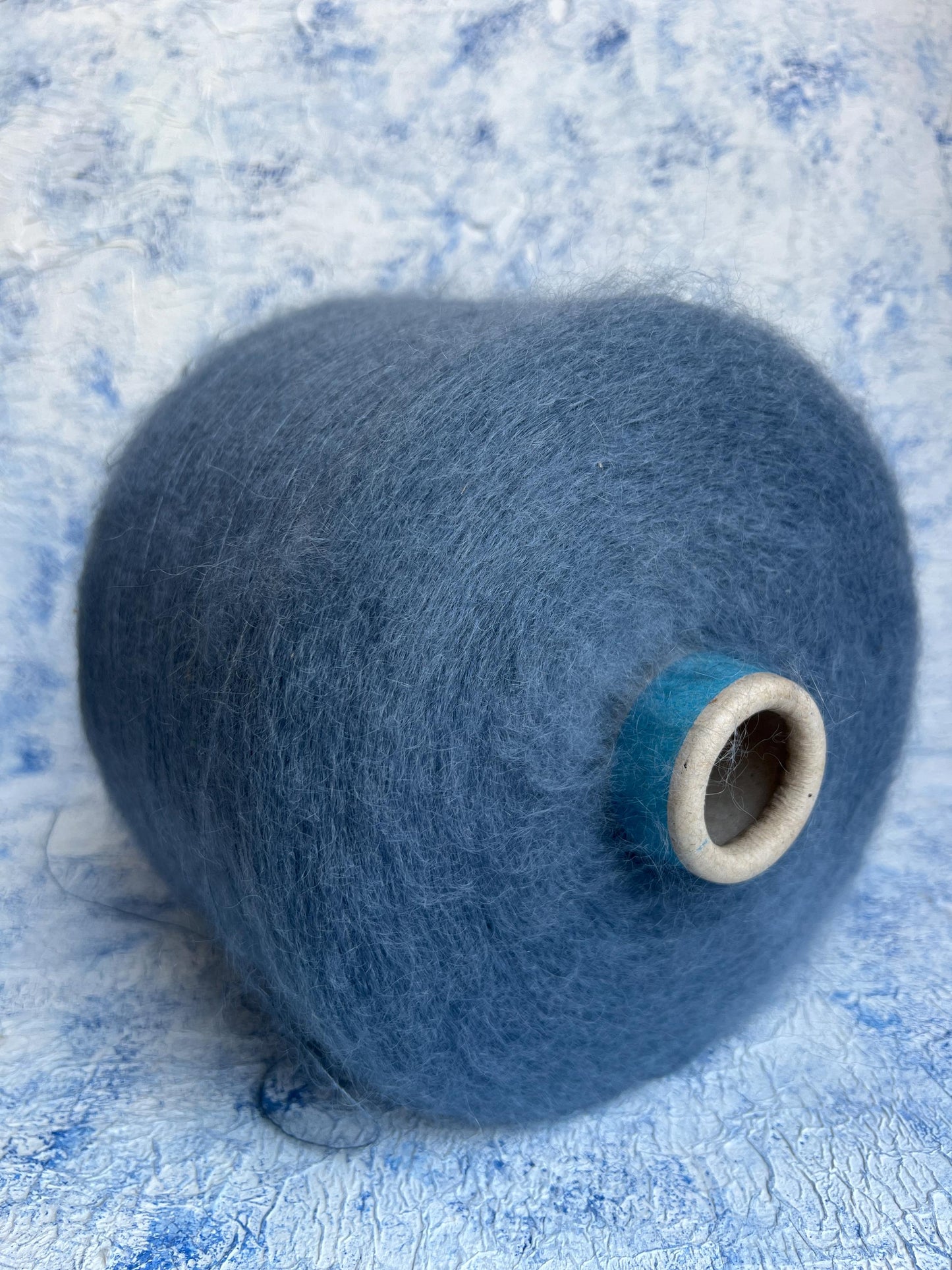 Kid Mohair Yarn 70%, Silk Yarn 30%, Yarn on Cone - Blue Gray. Per 100 gr