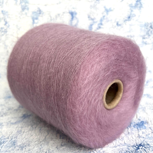 Kid Mohair yarn 75% & Silk yarn 25% on cone. Lavander. Per 100 gr