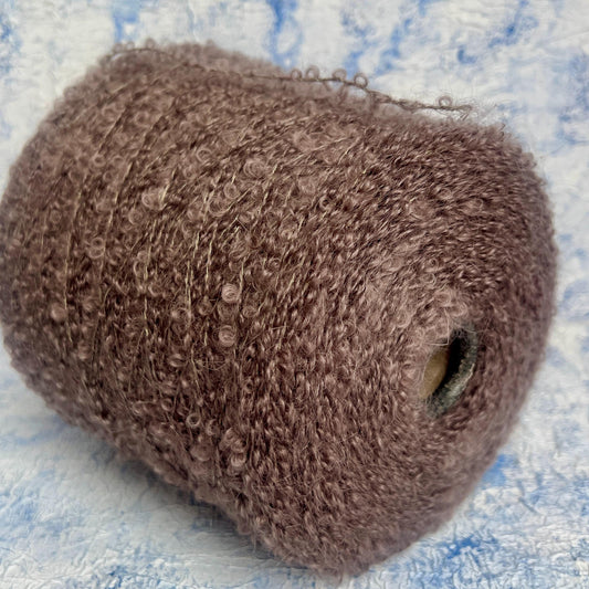 Boucle Kid Mohair 75% & Silk 25% yarn on Cone - Taupe.Per 100 gr