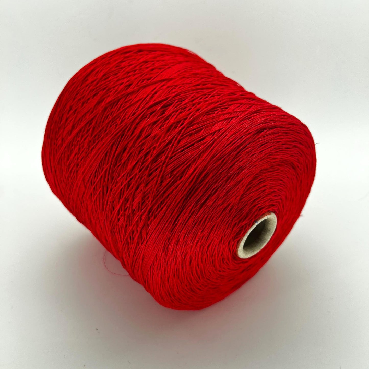 Lino yarn on Cone 100%, Nm 8/39, Storai, Color Red. Per 100 gr