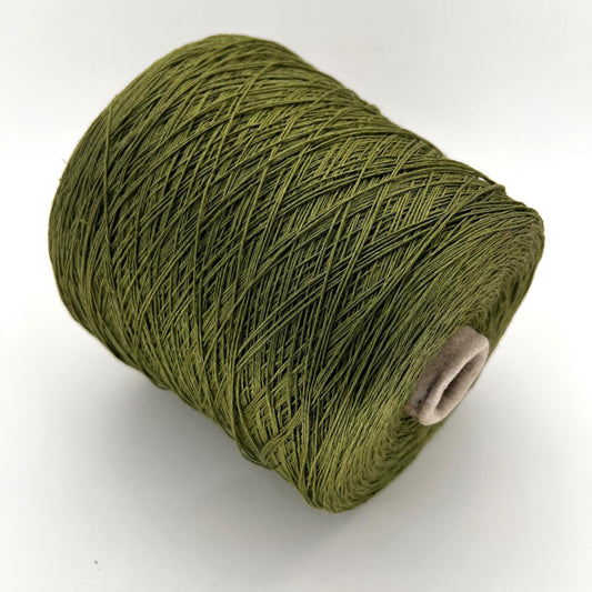 Lino yarn on Cone 100%, Nm 8/39, Storai, Color Verde. Per 100 gr
