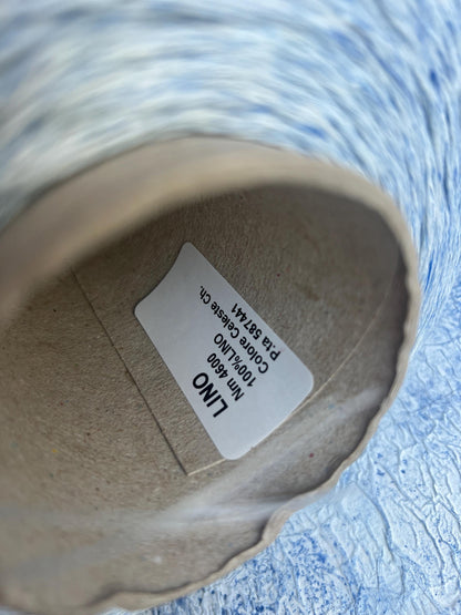 100% Linen yarn. Linen Italian Yarn for Knitting. Color: Sky Blue. Per 100 gr