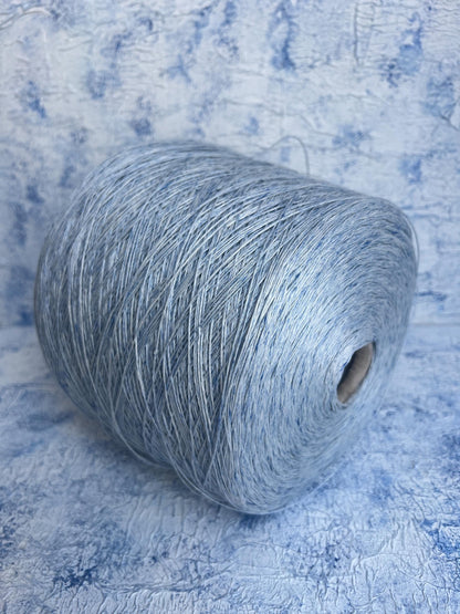 100% Linen yarn. Linen Italian Yarn for Knitting. Color: Sky Blue. Per 100 gr