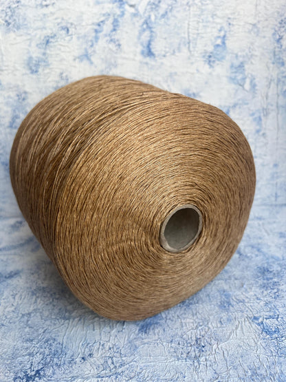 100% Linen yarn. Linen Italian Yarn for Knitting. Color: Caramello. Per 100 gr