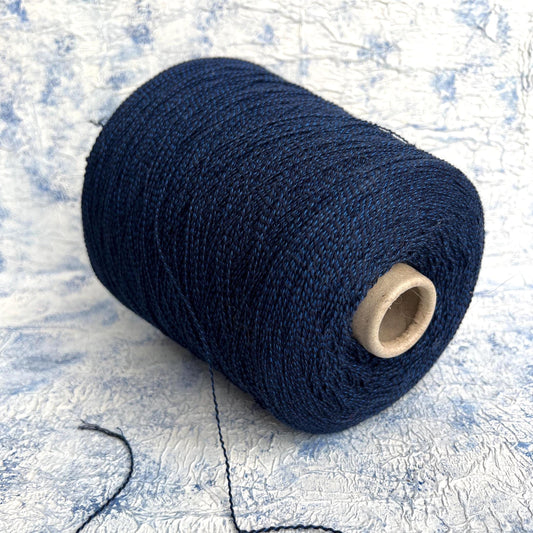 Cotton Chanel. 88% Cotton yarn, 3% Cashmere, 9% PA. Marine Blue.Per 100 gr