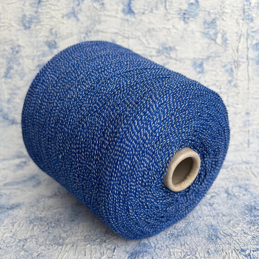 Cotton Chanel. 88% Cotton yarn, 3% Cashmere, 9% PA. Blue .Per 100 gr