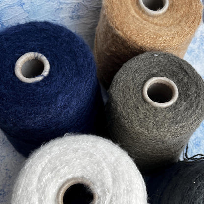 Silk Yarn 100%. Yarn on cone for knitting, Vimar. Color Militare. Per 100 gr