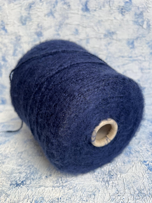 Silk Yarn 100%. Yarn on cone for knitting, Vimar, Color Navy Blue. Per 100 gr