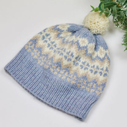 Winter hat knitting pattern,Easy knit pattern fair isle hat