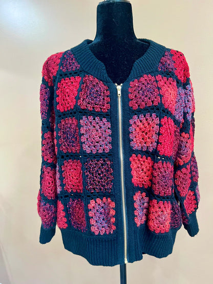 Granny Square Cardigan is crafted from premium quality yarn.