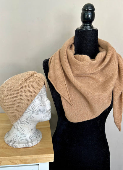 Cocooned Comfort: Winter Headband and Cashmere Shawl Set, Embracing Warmth with 100% Wool Headband and Luxurious Cashmere Shawl