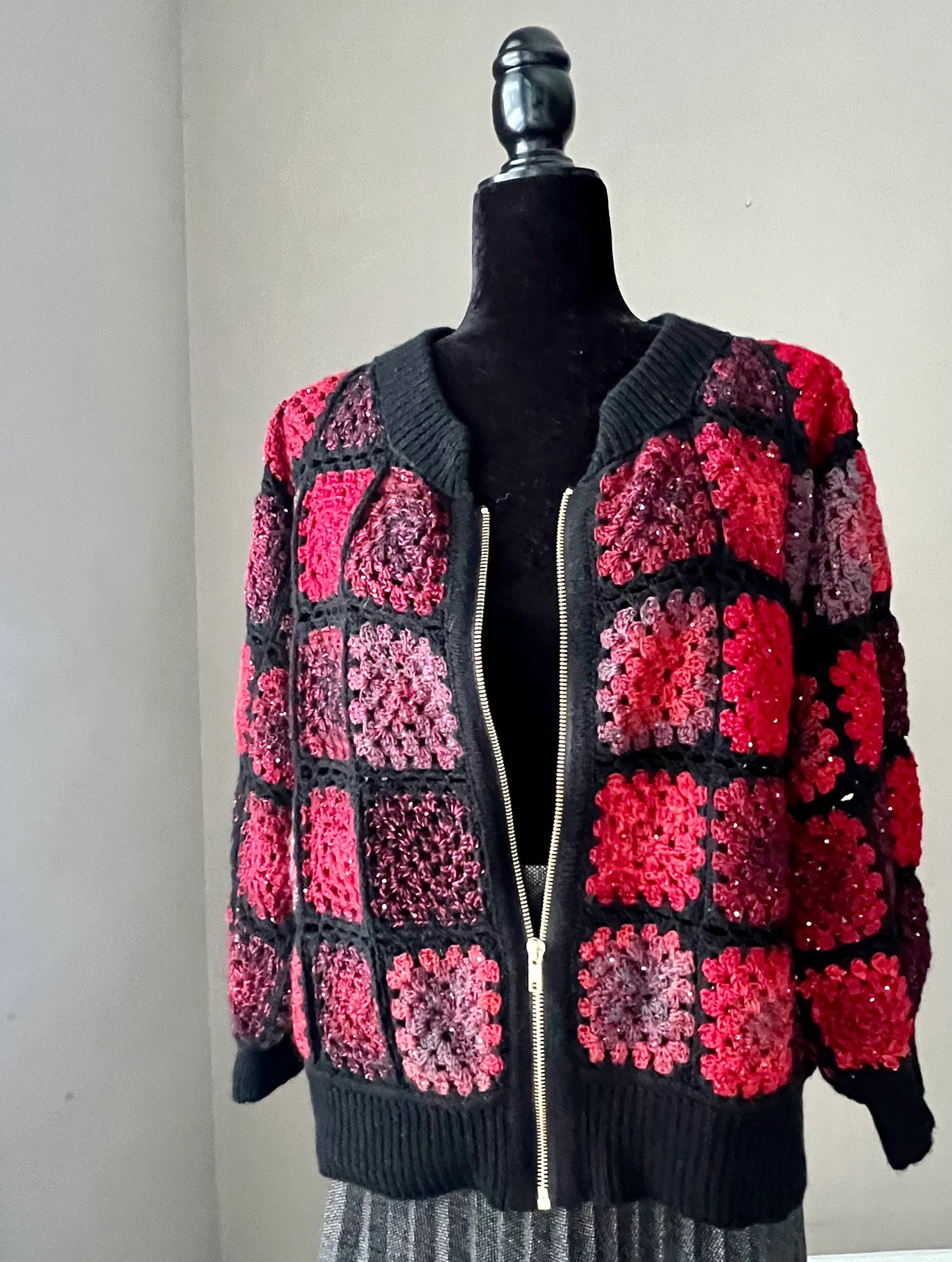 Granny Square Cardigan is crafted from premium quality yarn.