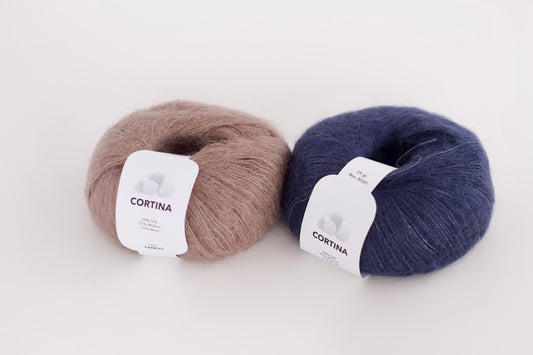 Very soft mohair lace weight yarn for crochet and knitting. Reference: Cortina Fibre: 57% mohair yarn, 28% silk yarn, 15% wool yarn. This is a luxurious, very soft and fluffy mohair yarn with a wonderful composition. Can be used for hand knitting and crochet.