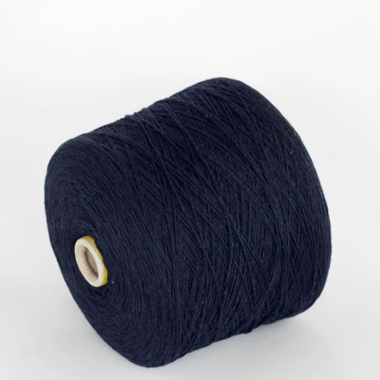 100% Cashmere yarn. Lopo Piana Coarsehair Yarn - 100 g/ 400m - Fine yarn , Hand Knitting, Machine Knitting, Yarn on Cone. Fiber: 100% Lopo Piana Coarsehair cashmere Yarn. 2/24000 in 3 threads 100%WS. Yardage per 100g: 400m per 100g / 437 yards per 3.52oz. Colour: MALZELLO (Navy blue)