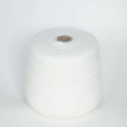 Angora yarn 100%, Yarn on Cone. Nm 3/10, Mister Joe yarn, Color White. Per 100 gr