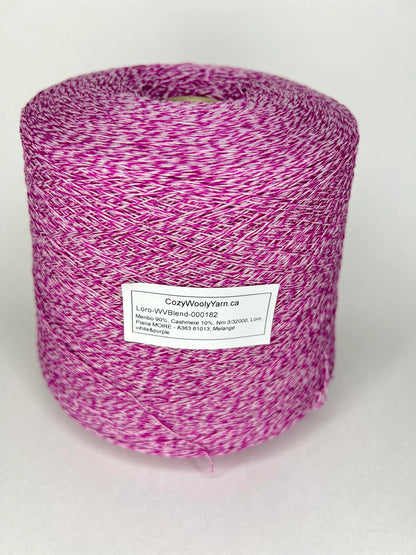 Soft Wool Cashmere Yarn and Merino wool yarn - Ideal for Knitting. Loro Piana yarn, art. MOIRE. Fibre: 90% Merino Wool yarn and 10% Cashmere yarn. Yarn Color: pink&white Melange Made from Italy. Introducing at our Yarn Store in Canada.