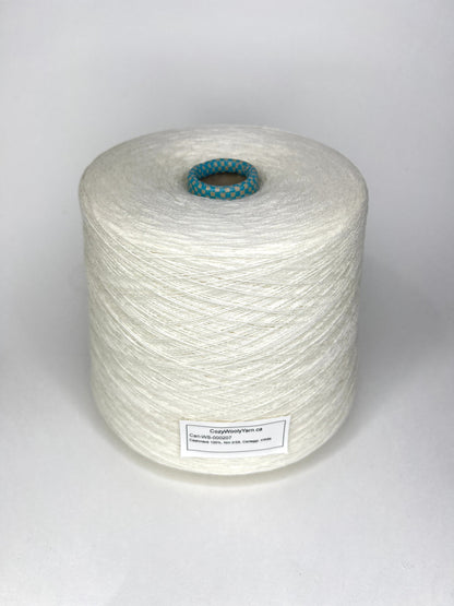 Cashmere Yarn 100%, Yarn on Cone. Nm 2x2/28, Cariaggi, White, per 100 gr