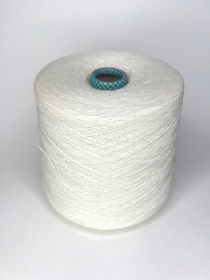 Cashmere Yarn 100%, Yarn on Cone. Nm 2x2/28, Cariaggi, White, per 100 gr