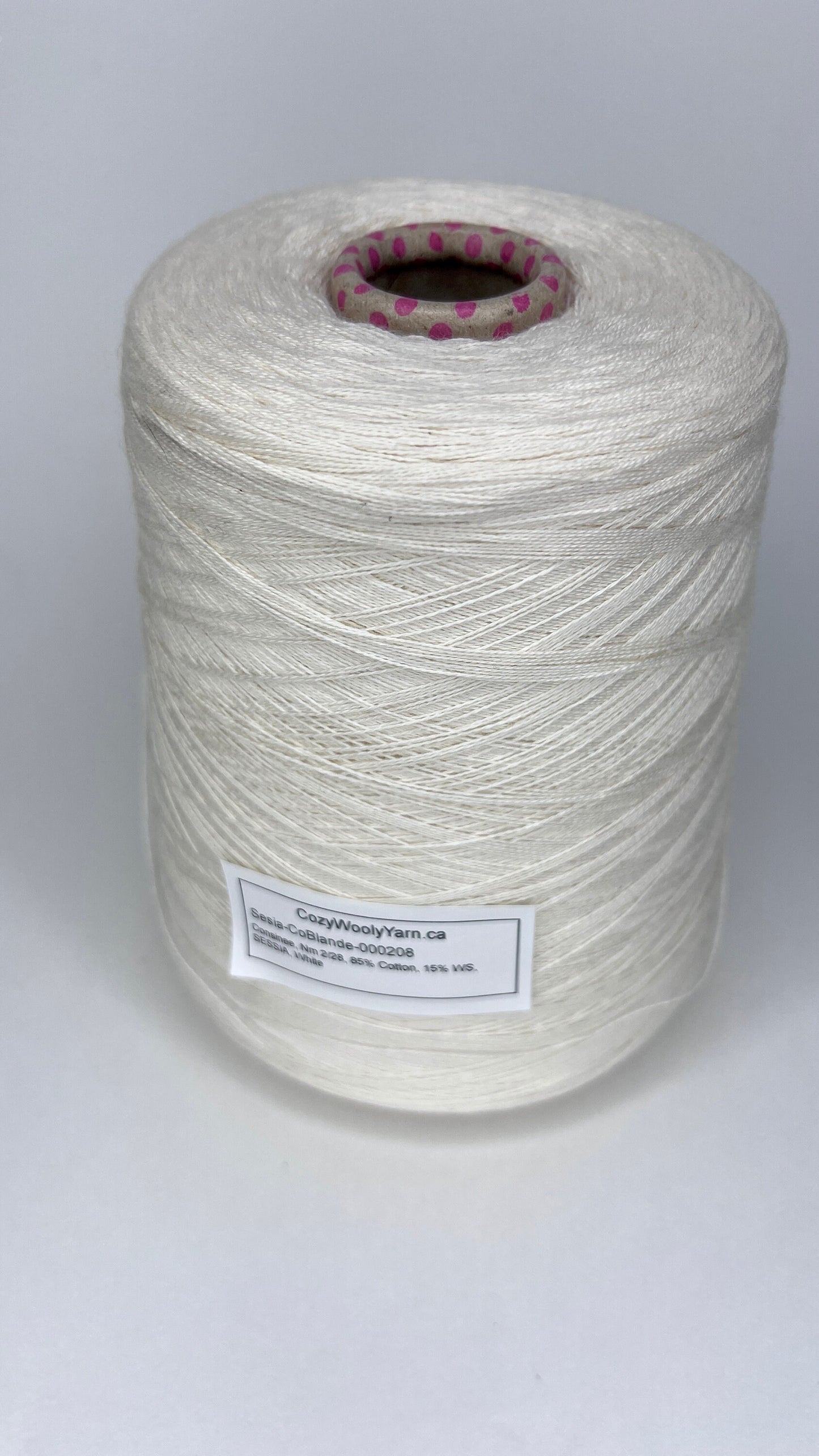 Consinee, Nm 2/28, 85% Cotton, 15% WS, SESSIA, White, per. 100 gr.