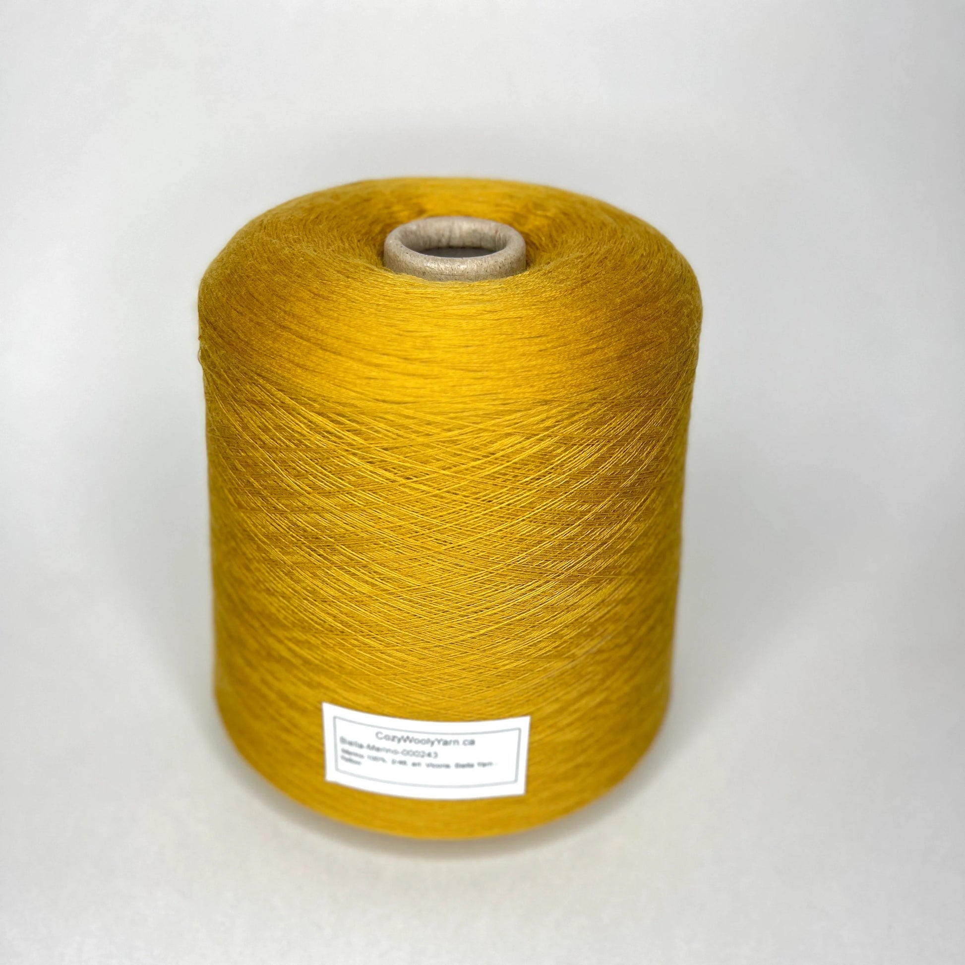 Reference: Sudwollgroup Biella Yarn. Fiber: 100% Merino wool yarn Victoria Plus. Nm2/48. Yarn Colour: yellow. This super soft merino wool yarn is available at our yarn store in Canada.It is produced in Italy by one of the best cashmere spinning mill in the world.