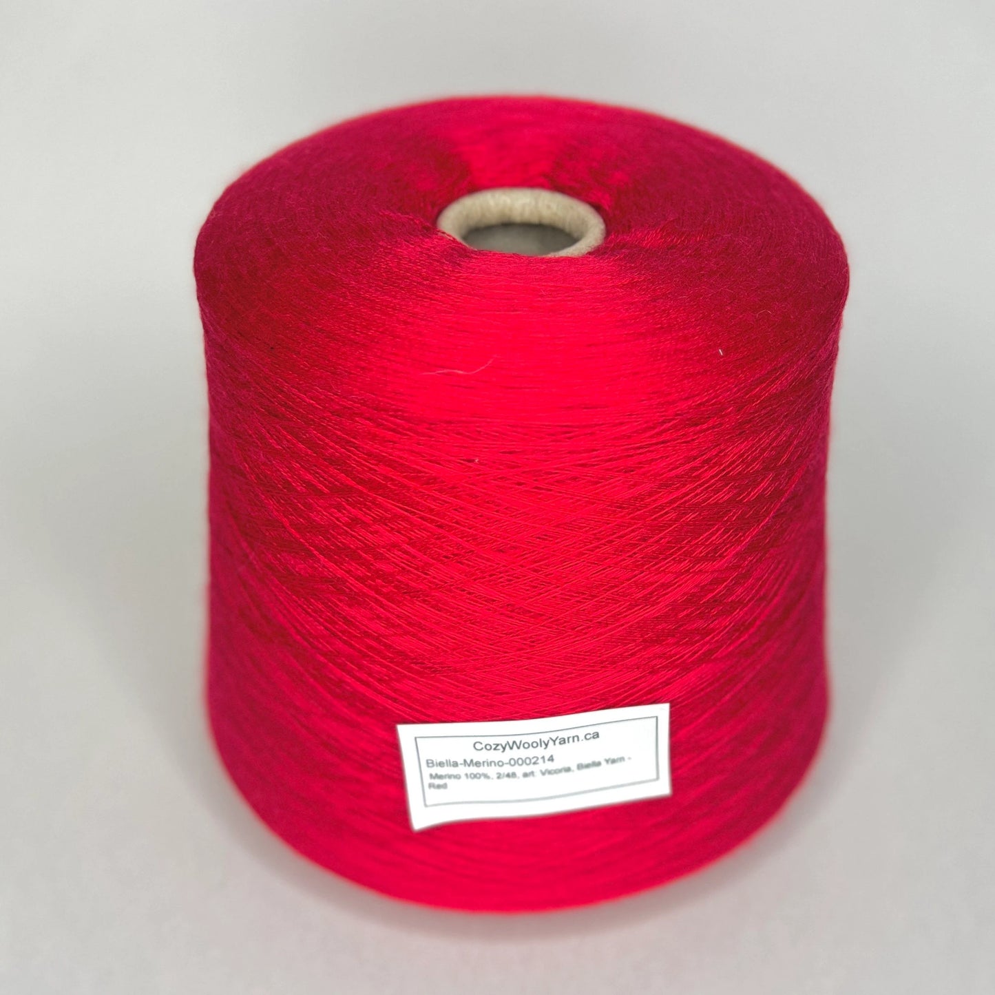 Sudwollgroup Biella Yarn. Fiber: 100% Merino yarn Victoria Plus available at our Yarn Store in Canada. Yarn Colour: red. This is a very soft pure merino yarn, It is produced in Italy by one of the best cashmere spinning mill in the world.The yarn will be perfect for weaving and knitting.