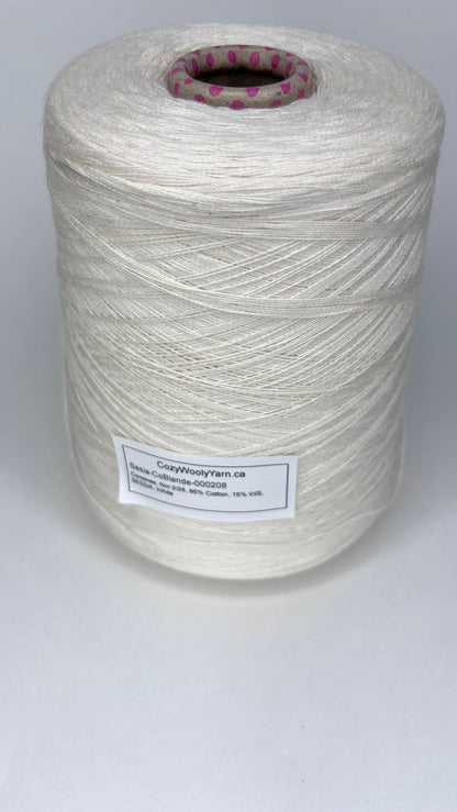 Consinee, Nm 2/28, 85% Cotton, 15% WS, SESSIA, White, per. 100 gr.