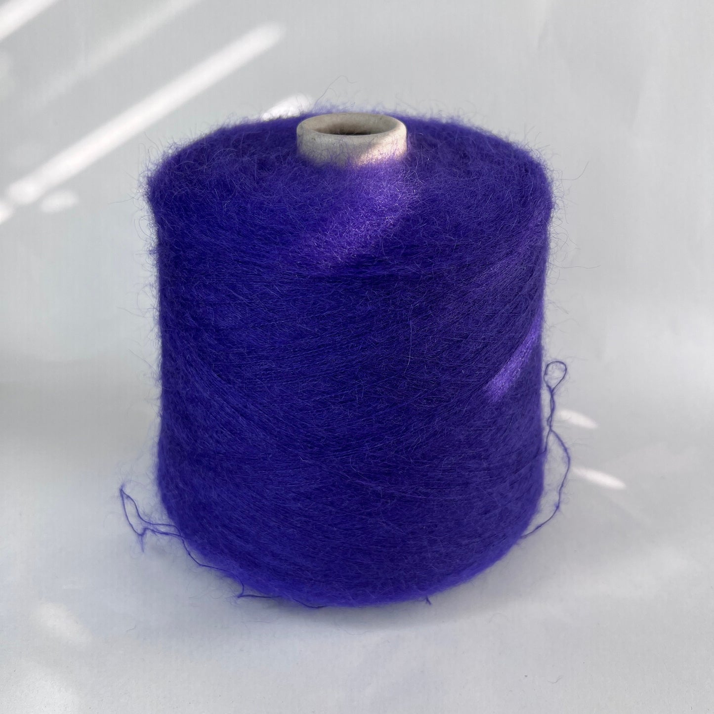 Super Kid Mohair yarn 70%, Poliamide Yarn 30%, Profilo Yarn. Yarn on Cone. Viola, per 100 gr