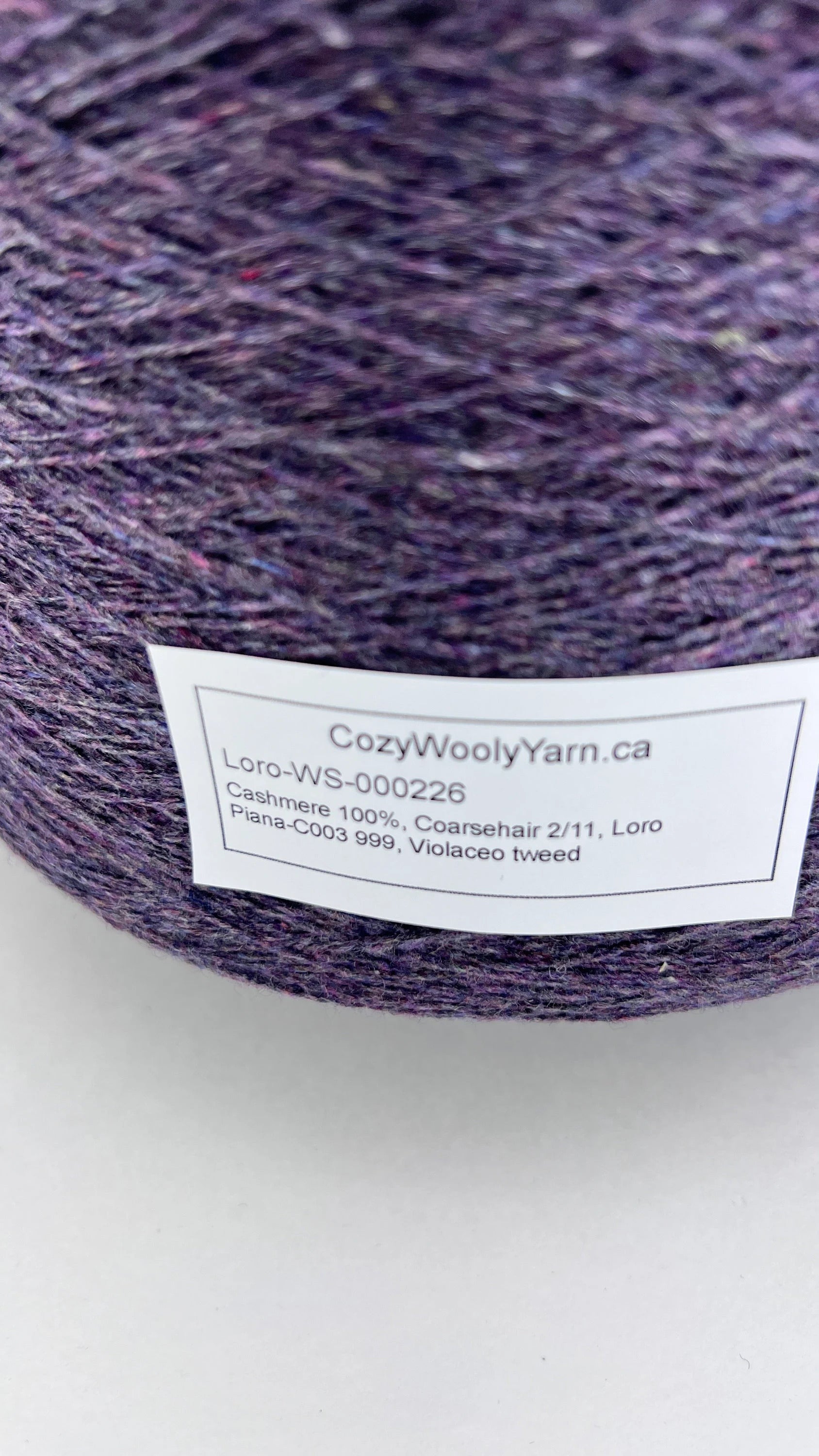 Cashmere Coarsehair Yarn, Loro Piana, Violaceo Tweed | Yarn Store