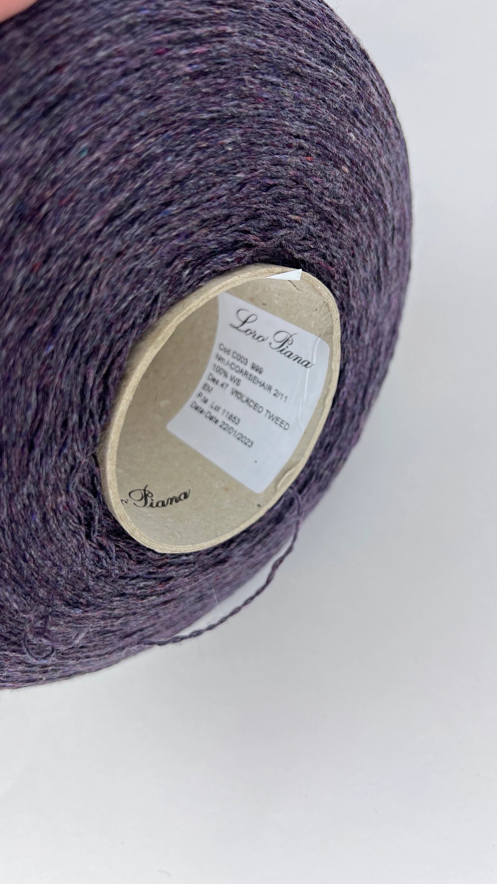 100% Cashmere Coarsehair Yarn - Loro Piana-C003 999, Violaceo Tweed, per  100 gr