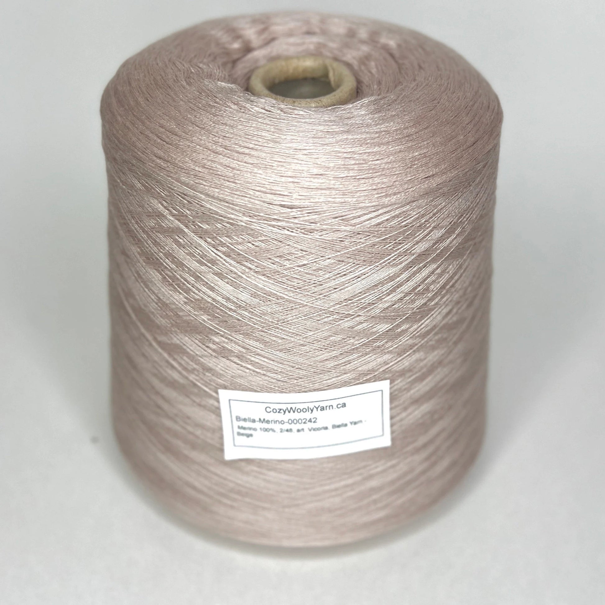 100% Merino yarn. Victoria Plus yarn. Colour yarn: light beige. Biella Yarn. Available at our Yarn Store in Canada.