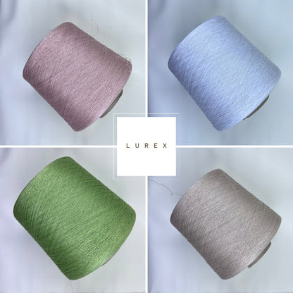 74% Sustainable Viscose 16% PBT 10% Metallic Fiber (lurex), Nm 37,Filaty, KALIPSO (green), per 50 gr