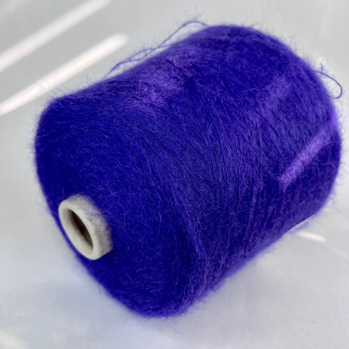 Super Kid Mohair yarn 70%, Poliamide Yarn 30%, Profilo Yarn. Yarn on Cone. Viola, per 100 gr