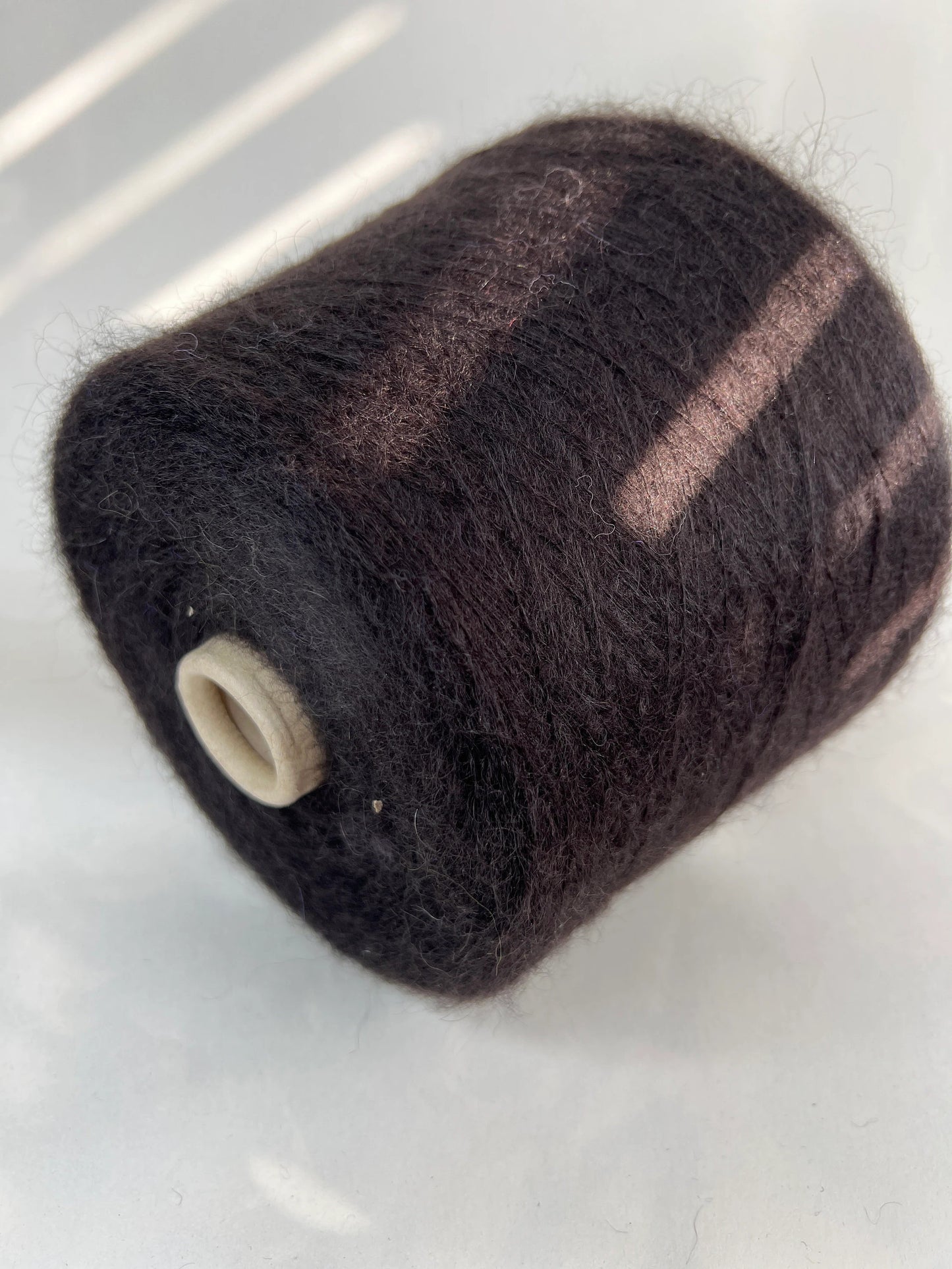 Super Kid Mohair Yarn 70%, Poliamide Yarn 30%, Yarn for knitting. Dark Brown, per 100 gr