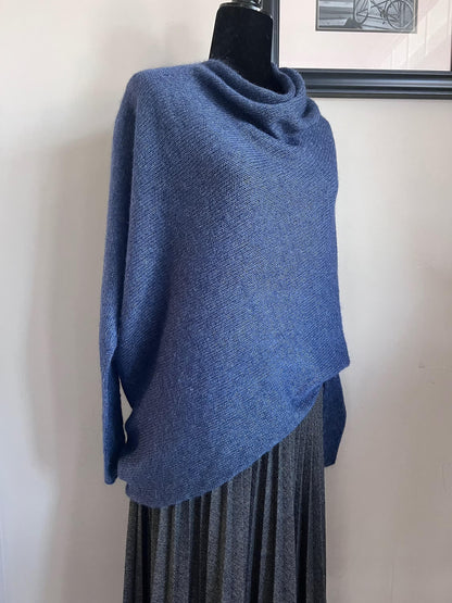 Blue handmade mohair sweater, Mohair pullover, Blue sweater, Soft bridal sweater, Knitted pullover, Blue mohair poncho