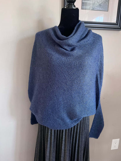 Blue handmade mohair sweater, Mohair pullover, Blue sweater, Soft bridal sweater, Knitted pullover, Blue mohair poncho