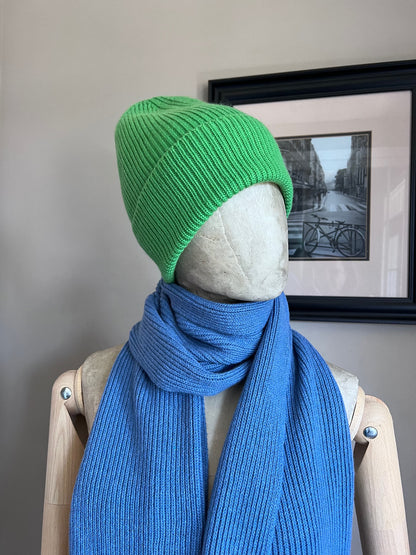 Blue - 100% Pure Cashmere Wrap and Hat Set - Cozy and Elegant Winter Accessories