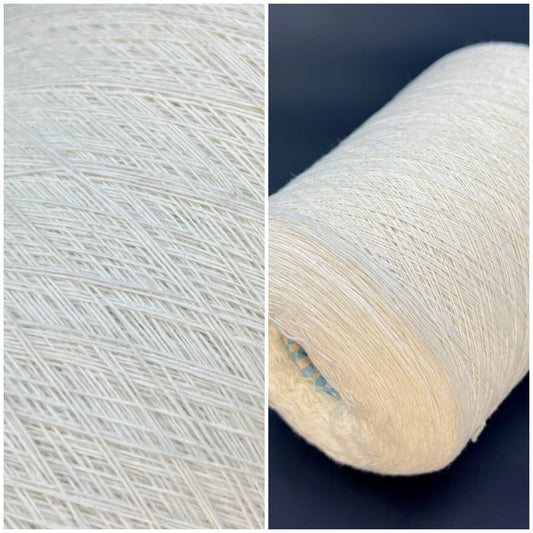 Cashmere 100%, Nm 2/28, Cariaggi, White Satin, per 100 gr. Italian Fine Yarn, yarn on cone, Hand Knitting, Machine Knitting, Cone Yarn