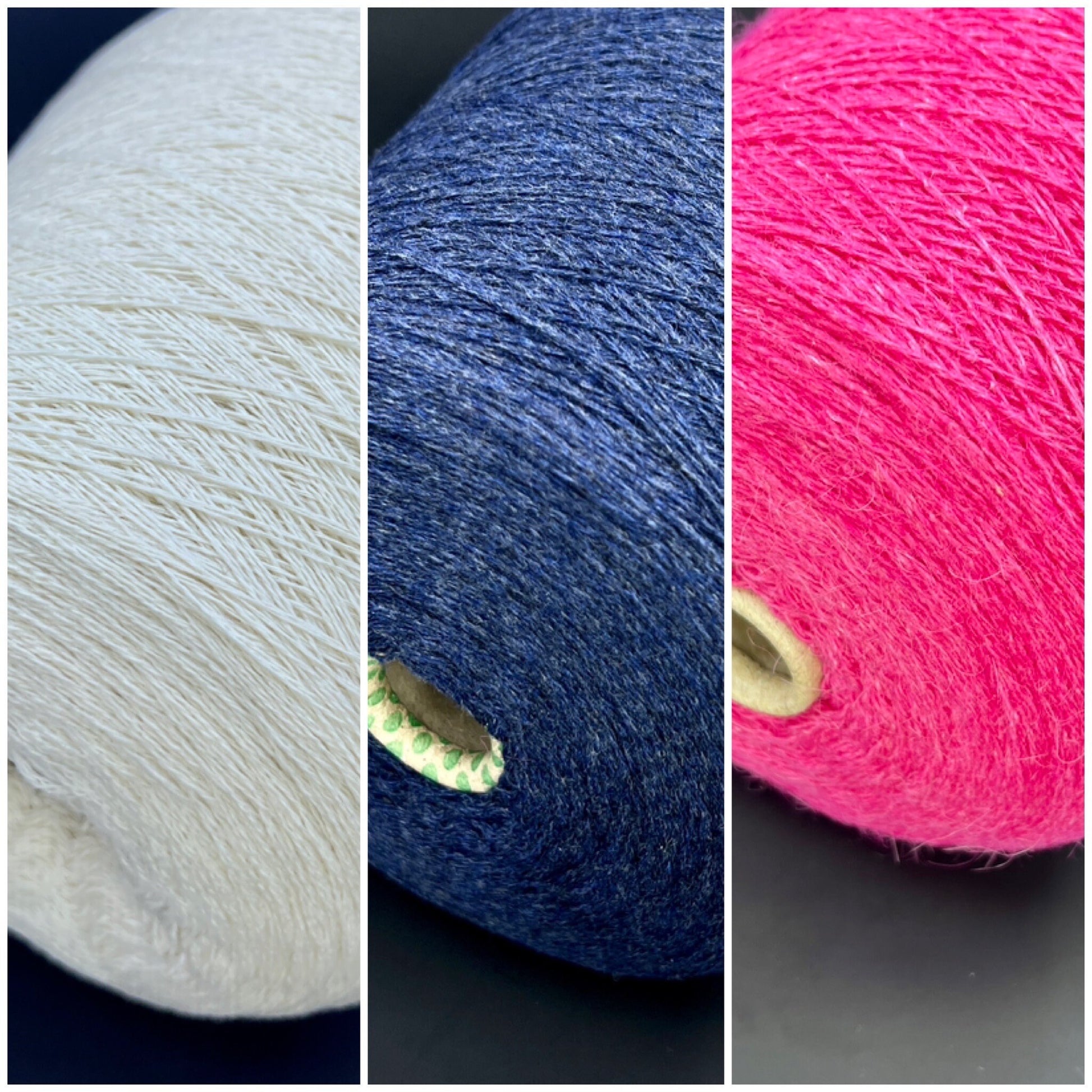 Cashmere & Merino blend Profilo FUTURA. Fiber: 50% Cashmere yarn 50% Merino wool yarn. Yardage per 100g: 900m per 100g / 984 yards per 3.52oz. Yarn Colour: White. This is a very soft pure cashmere blend yarn. It is produced in Italy. You can buy this beautiful yarn in our yarn store in Canada