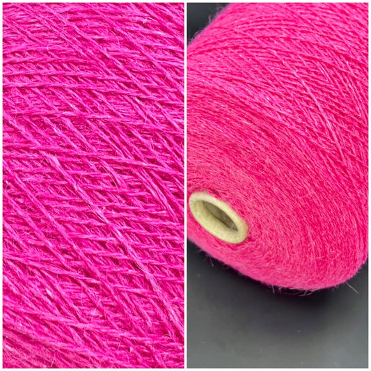 Cashmere blend Profilo s.n.c. art. FUTURA. Fiber: 50% Cashmere yarn 50% Merino wool yarn. Yardage per 100g: 900m per 100g / 984 yards per 3.52oz. Yarn Colour: Fuxia. This is a very soft pure cashmere blende yarn. This yarn is available to you in our yarn store in Canada