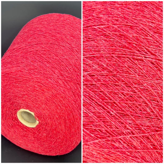 Cashmere 100%, Coarsehair 2/11, Loro Piana-C003 999, Color Red, per 100 gr. Italian Fine Yarn, yarn on cone, Hand Knitting, Machine Knitting, Cone Yarn