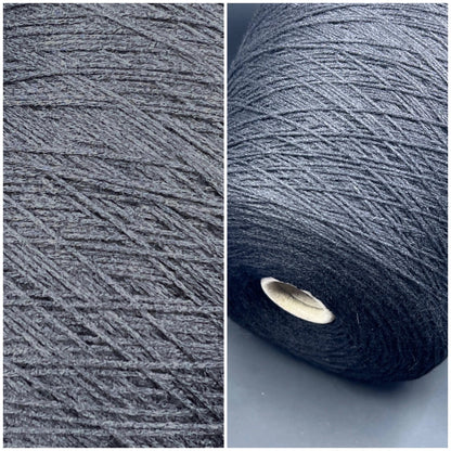 Cashmere 67%, Silk 28%, Pl 5%, Nm 1/4500, Loro Piana B088 8010,  NERO (Black), per 100 gr. Italian Fine Yarn, yarn on cone, Hand Knitting, Machine Knitting