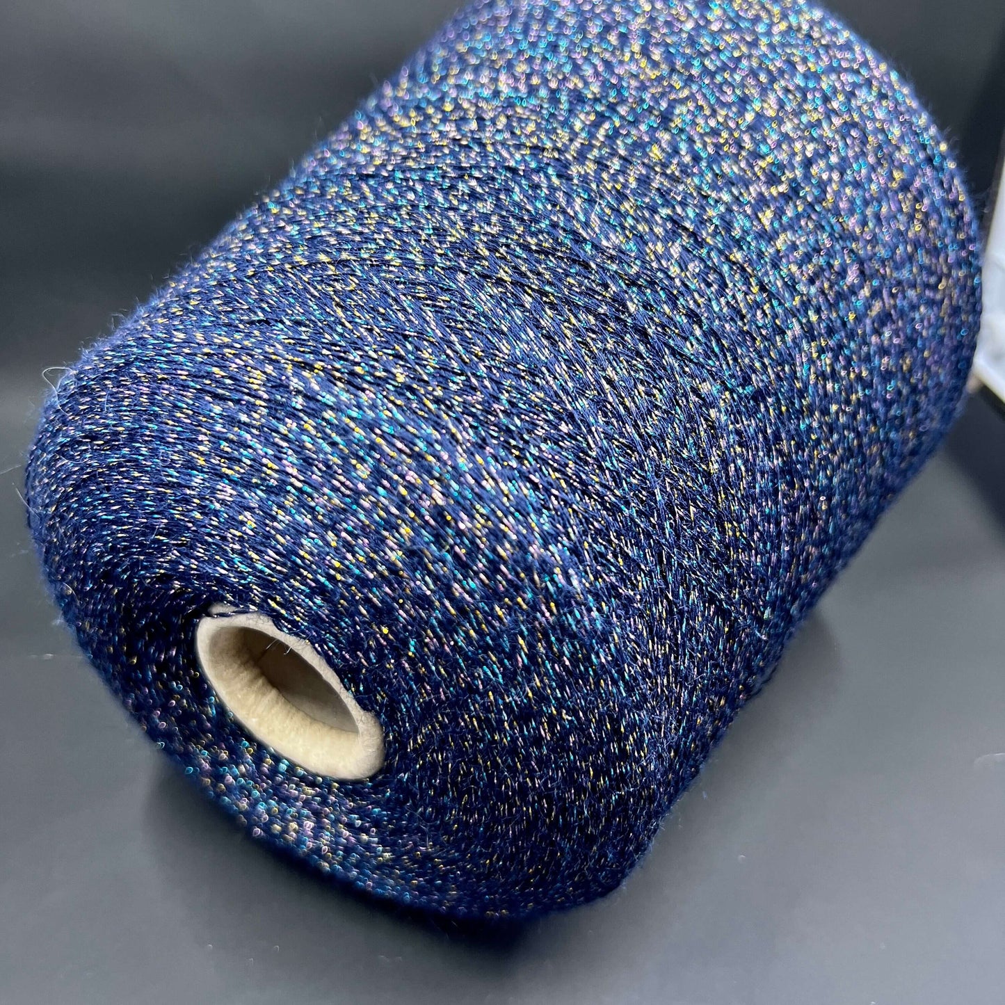 BRILLE Italian Fine Yarn - Merino yarn 95%, Lurex 5% - Nm 1/13000 - Blue - 100g | 1300m - Lace Weight, per. 100 gr.