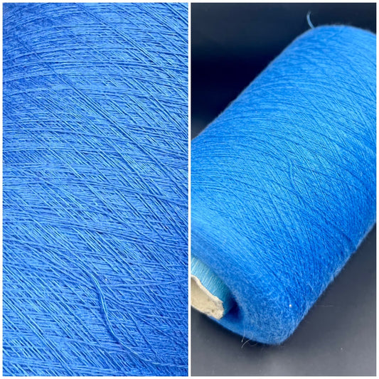 Bagno, Nm 30/2, 85% Cotton, 15% Ws, FILARTEX SPA, Color CERULEO (Blue Sky), per 100 gr. Italian Fine Yarn, yarn on cone, Hand Knitting, Machine Knitting