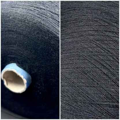 Bagno, Ne 30/2, 85% Cotton, 15% Ws, FILARTEX SPA, Color Nero (Black), per 100 gr. Italian Fine Yarn, yarn on cone, Hand Knitting, Machine Knitting