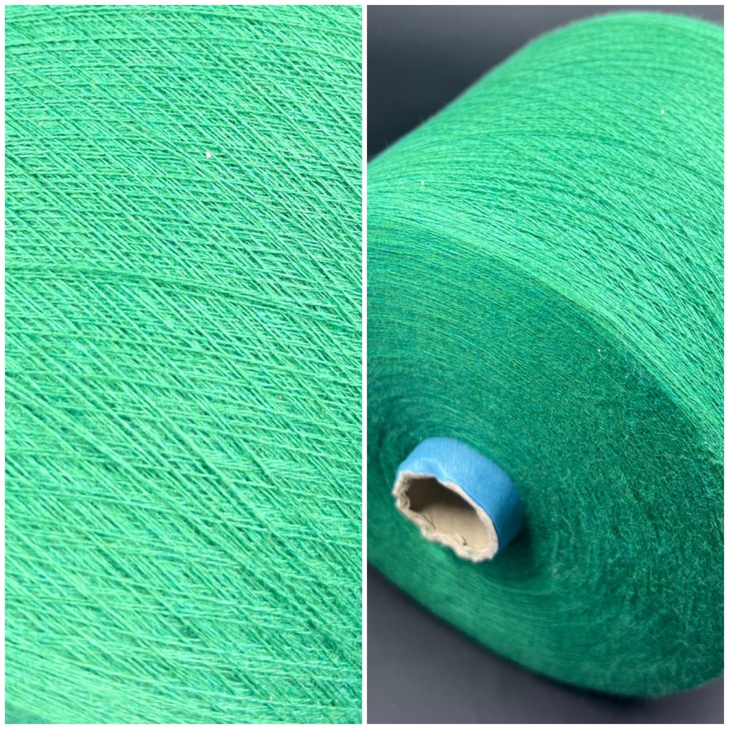 Bagno, Nm 30/2, 85% Cotton, 15% Ws, FILARTEX SPA, Color GREEN, per 100 gr. Italian Fine Yarn, yarn on cone, Hand Knitting, Machine Knitting