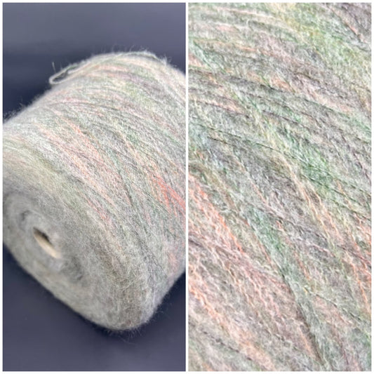 PROFILO Art: TUI. Fibre: 30% Super kid mohair yarn, 10% Merino wool yarn, 30% Nylon yarn, 30% Acrilico yarn. Yarn Color: VER BOSCO MEL. Can be used for knitting (both machine and hand). This is yarn available at our Yarn Store in Canada.