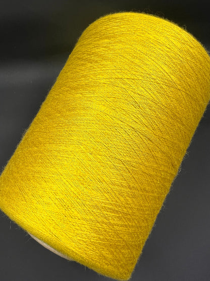 Cashmere 70%, SE 30%,Royal  2/58, Loro Piana-P158 54287, Color Giallo, per 100 gr. Italian Fine Yarn, yarn on cone, Hand Knitting, Machine Knitting