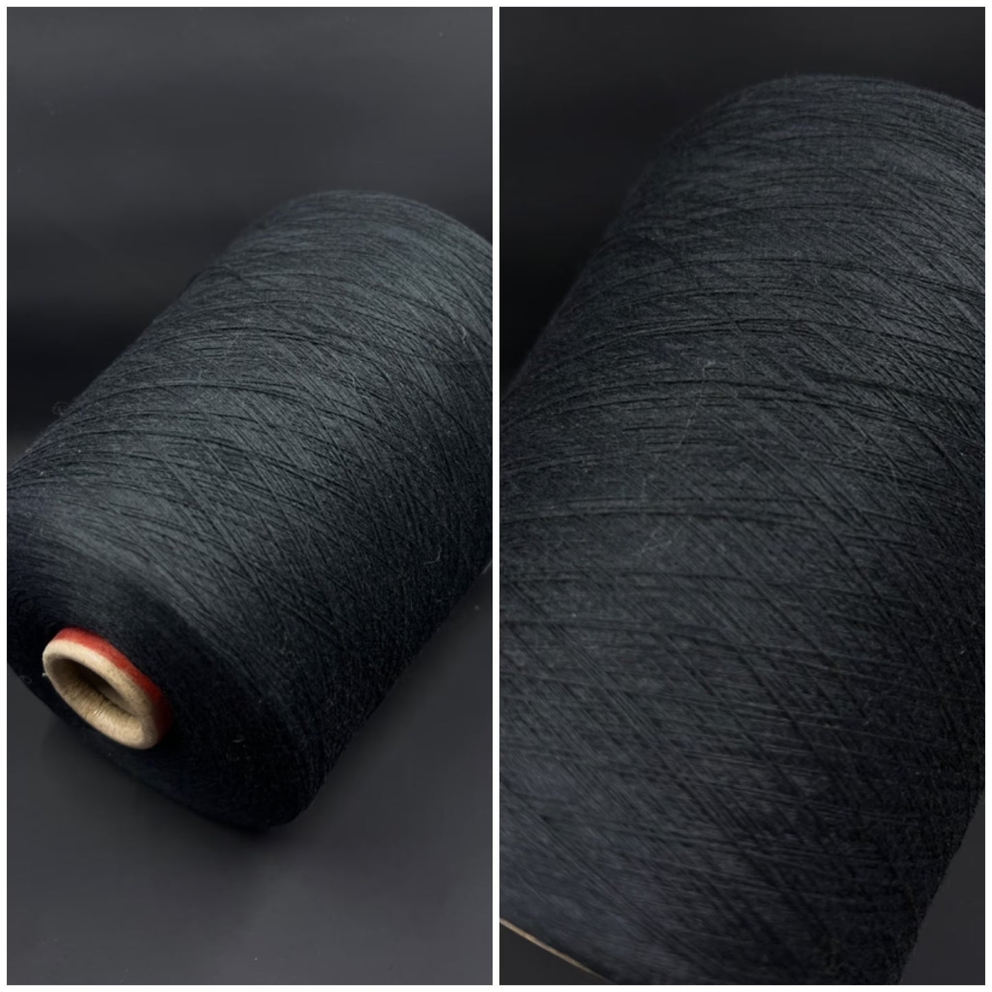Cashmere yarn 70%, Silk yarn 30%, 2/58, Loro Piana yarn , Color Black, per 100 gr